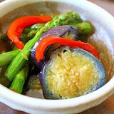 茄子とアスパラの揚げびたし＊冷菜